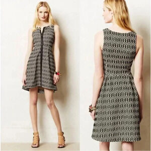 Anthropologie Leifsdottir dress size 4p pockets textured full zipper dress lined